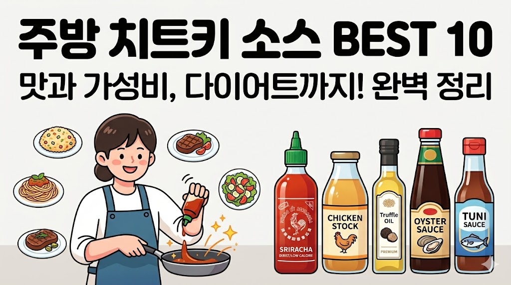 2026년 주방 치트키 요리 소스 추천 TOP 10 저당 굴소스 스리라차 트러플 오일 비교 가이드 썸네일