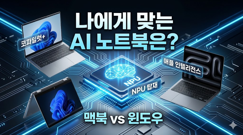 인터넷 없이 구동되는 온디바이스 AI NPU 칩셋 탑재 2026년형 AI PC 노트북 추천 가이드 및 윈도우 코파일럿 플러스 삼성 갤럭시북5 프로, 애플 인텔리전스 맥북 프로 M5, 초경량 LG 그램 프로 16 스펙 TOPS 비교 분석 스니펫