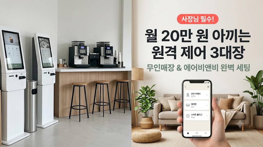 무인매장과 에어비앤비 원격 제어를 위한 스마트홈 IoT 기기(홈캠, 만능 리모컨) 세팅 가이드 대표 이미지