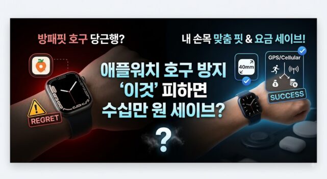 애플워치 사이즈 40mm 44mm 셀룰러 GPS 요금제 호구 방지 가이드