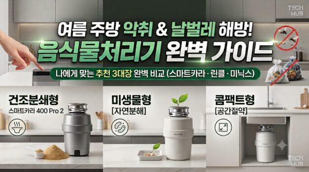 2026년 가정용 음식물처리기 추천 3대장 장단점 및 유지비 팩트 비교 (스마트카라, 린클, 미닉스) 썸네일