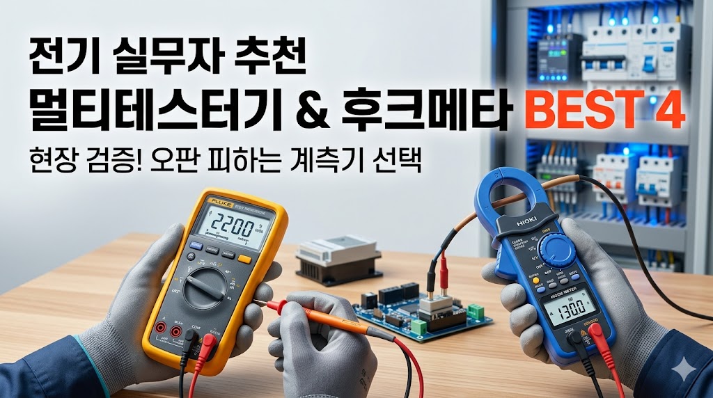 2026년 전기 실무자용 디지털 멀티테스터기 및 후크메타 클램프미터 추천 순위 TOP 4 대표 이미지