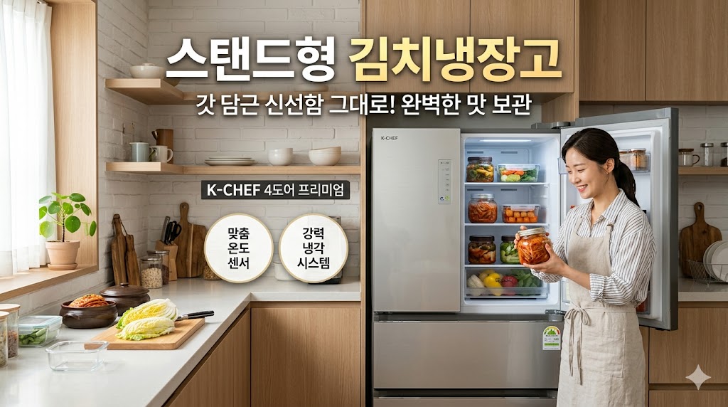 여름철 서브 냉장고 겸용으로 주방 인테리어 라인에 맞춰 설치하는 삼성 비스포크 3도어 키친핏 스탠드형 김치냉장고와 LG 오브제컬렉션 4도어 대장급 모델 스펙 대조 팩트 스니펫