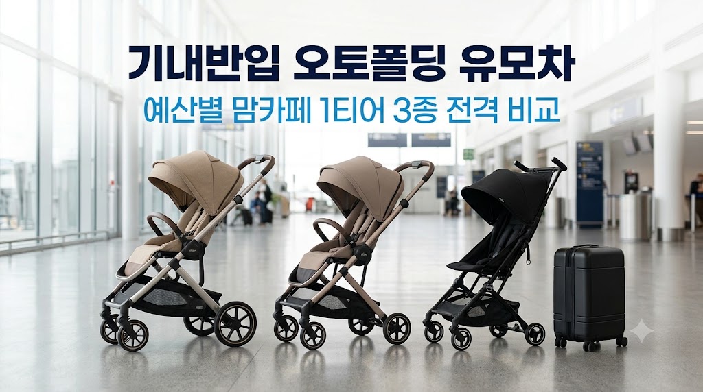 비행기 기내 반입이 가능한 오토폴딩 휴대용 유모차 추천 제품인 잉글레시나 퀴드3, 와이업 어반라이더, 리안 그램플러스 비교 이미지
