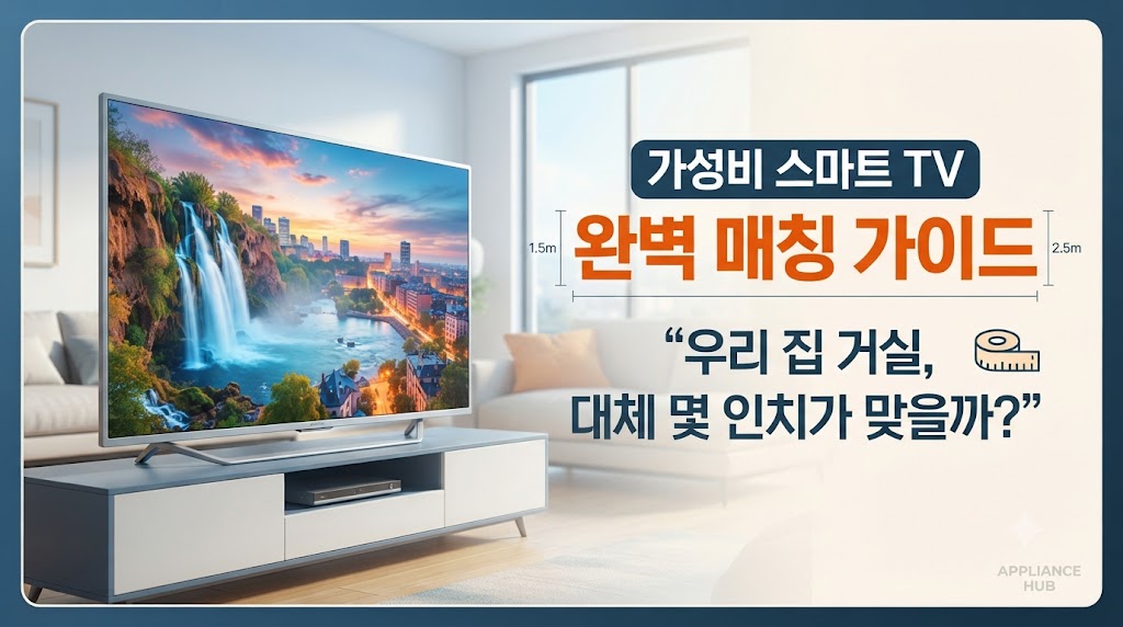 20만원대 30만원대 가성비 중소기업 스마트 TV 추천 및 시청 거리별 32인치 40인치 55인치 인치수 고르는 법 비교