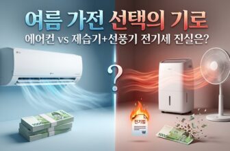 여름철 제습기와 선풍기 조합 대비 최신 인버터 에어컨 소비 전력 및 전기세 팩트체크