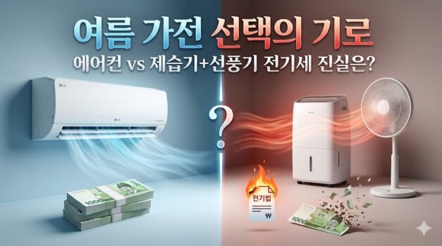 여름철 제습기와 선풍기 조합 대비 최신 인버터 에어컨 소비 전력 및 전기세 팩트체크