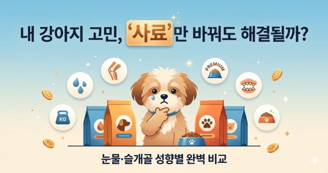 강아지 눈물 자국과 알러지를 잡는 가수분해 사료부터 슬개골 탈구 예방 관절 사료까지 목적별 강아지 사료 추천 라인업 완벽 비교 가이드