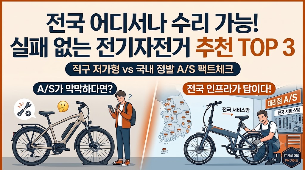 중국 직구 보따리상 제품의 수리 거부 리스크를 피하기 위한 국내 A/S 3대 브랜드 전기자전거 스펙 비교표