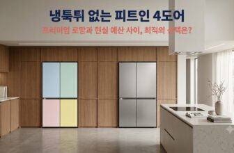 냉툭튀 없는 주방을 위한 삼성 비스포크 키친핏과 캐리어 모드비 피트인 4도어 냉장고 실구매가 및 스펙 비교 이미지