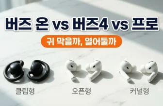 갤럭시 버즈 온 vs 버즈4 vs 버즈4 프로 : 클립형·오픈형·커널형 비교
