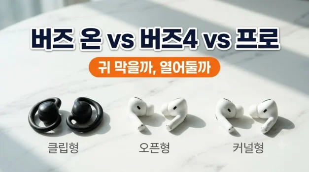 갤럭시 버즈 온 vs 버즈4 vs 버즈4 프로 : 클립형·오픈형·커널형 비교