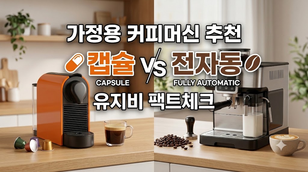 가정용 캡슐 커피머신 및 전자동 커피머신 장기 유지비 비교 팩트체크 가이드