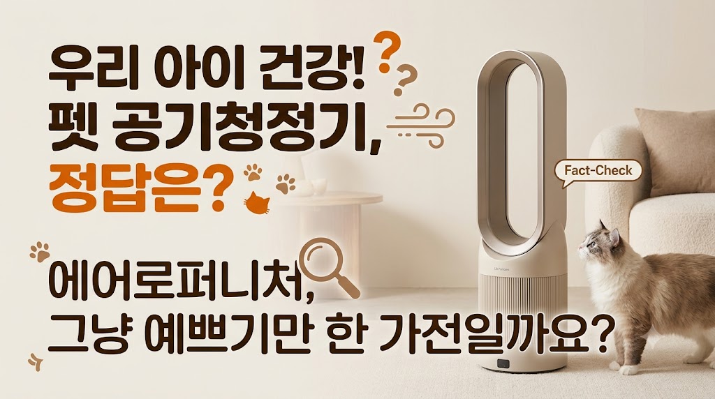 반려동물 털 관리용 LG 퓨리케어 에어로퍼니처 펫모드 팩트체크 및 10만원대 30만원대 가성비 펫 공기청정기 스펙 비교
