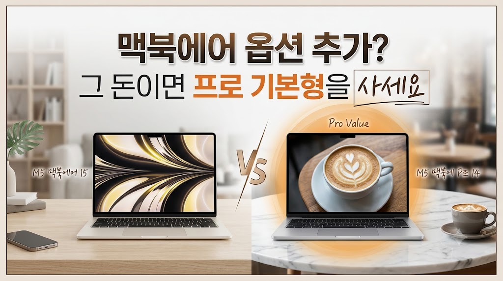 M5 맥북에어 15인치 용량 업그레이드와 맥북프로 14인치 기본형 가격 스펙 비교 팩트체크