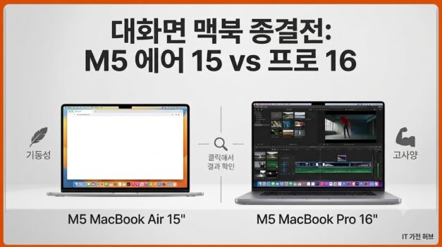 애플 M5 맥북에어 15인치 맥북프로 16인치 무게 스펙 비교 및 발열 방지용 알루미늄 노트북 거치대 스탠드 추천