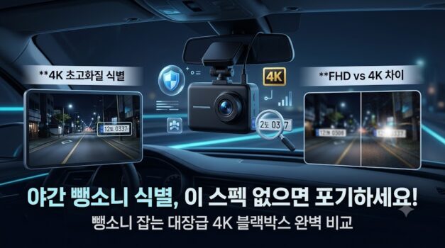야간 물피도주 및 뺑소니 번호판 식별을 위한 초고화질 프리미엄 4K QHD 블랙박스 추천 가이드. 전후방 4K 아이나비 퀀텀 3, 스마트 연동 파인뷰 X4K 및 초소형 QXD9000 미니 객관적 스펙 대조 스니펫