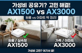 가성비 공유기 추천 및 AX1500 AX3000 스펙 차이 비교 가이드