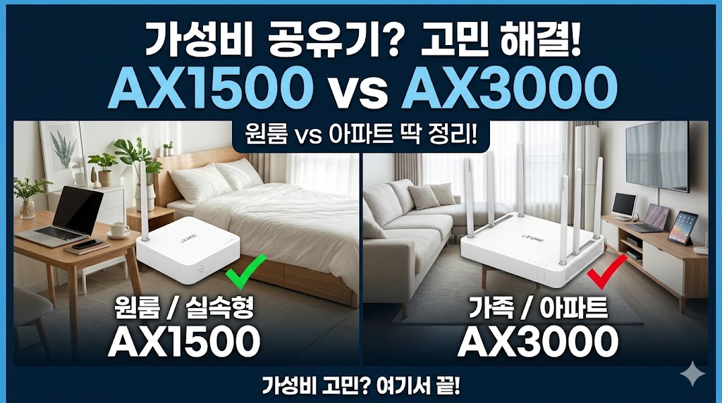 가성비 공유기 추천 및 AX1500 AX3000 스펙 차이 비교 가이드