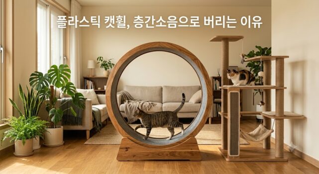 층간소음을 방지하는 무소음 원목 캣휠과 튼튼한 수직 공간을 제공하는 캣폴 캣타워 거실 펫테리어 디자인 비교 썸네일