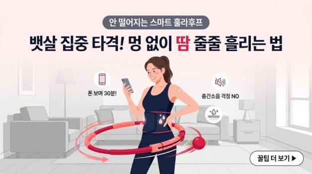 바닥에 떨어지지 않는 스마트 무게추 훌라후프의 원리 및 피부 마찰 쓸림 방지용 복부 땀복 착용 가이드