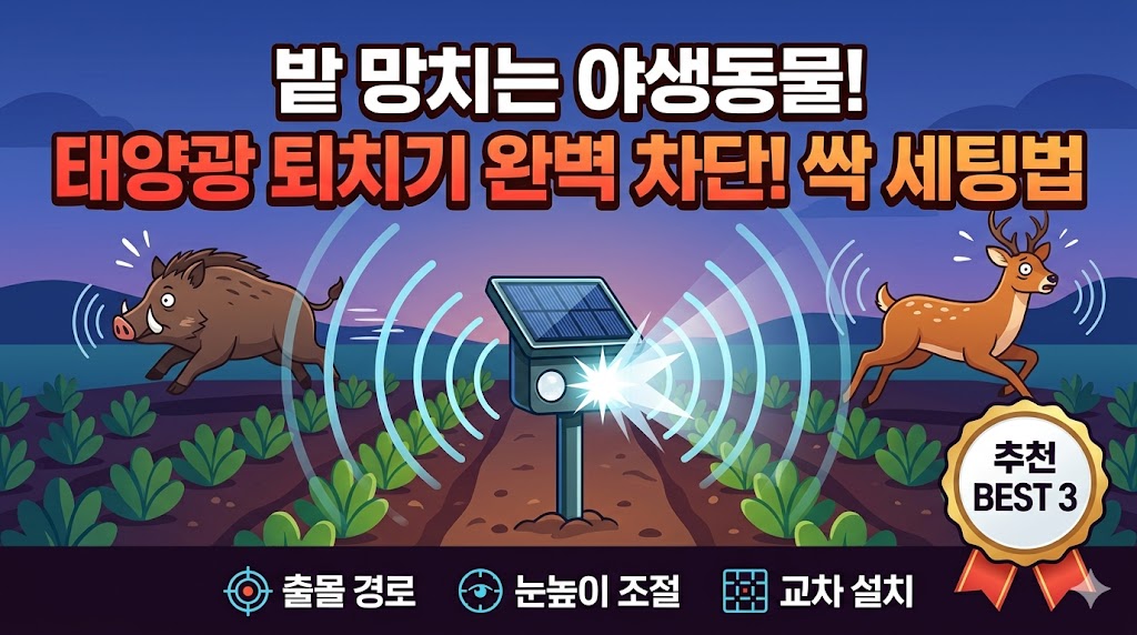 고라니 멧돼지 농장 침입 방어용 태양광 동물퇴치기 추천 썸네일
