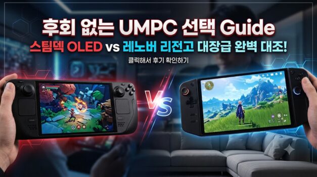 휴대용 게임기(UMPC) 대장급 팩트 비교: 레노버 리전고 8.8인치와 스팀덱 OLED 실사용 리뷰 썸네일