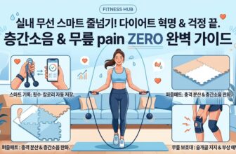 실내 무선 스마트 줄넘기 운동 효과 및 층간소음, 무릎 관절 통증 예방을 위한 퍼즐매트와 보호대 세팅 가이드